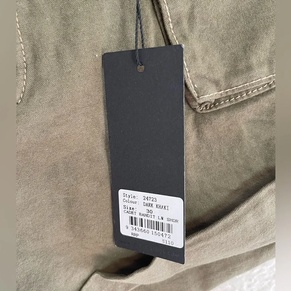 Free People One Teaspoon Dark Khaki Cadet Bandit Low-waist Short NWT Size 30